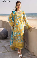 Afreen Embroidered Laser Cut Lawn Collection 2025 By Riaz Arts D-173