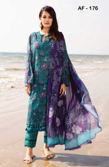 Afreen Embroidered Laser Cut Lawn Collection 2025 By Riaz Arts D-176