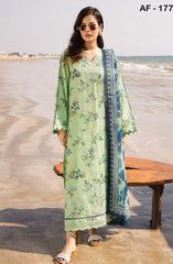 Afreen Embroidered Laser Cut Lawn Collection 2025 By Riaz Arts D-177