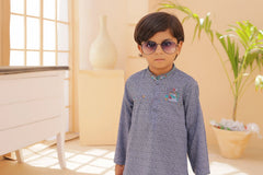 Exclusive Kids Shalwar Kameez Collection Vol 02 AK 1 Printed Steel Blue Kameez shalwar