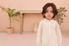 Exclusive Kids Shalwar Kameez Collection Vol 02 AK 7 Cream Blended Kameez shalwar