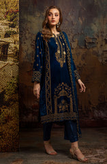 Merakish Luxury Velvet Collection 2024 D-02 Antique Blue