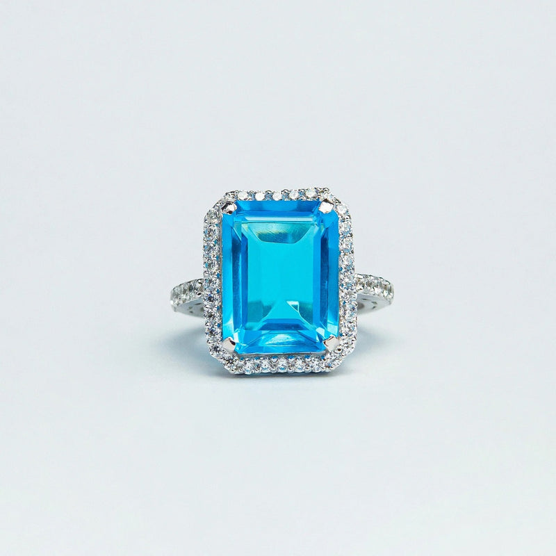YKL Jewellers Ring Collection AQUA OCTAGON RING