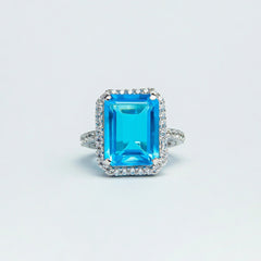 YKL Jewellers Ring Collection AQUA OCTAGON RING