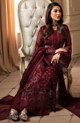 Ashnai by Lavish Premium Unstitched Festive Collection 2025 D-04 Burgundy Veil