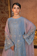 Lamisah Luxury Chiffon Unstitched Collection By Lavish Premium D-01 Aegean