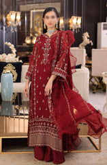 Merakish Unstitched Luxury Formal Collection Vol 12 2024 Aesthetic Maroon