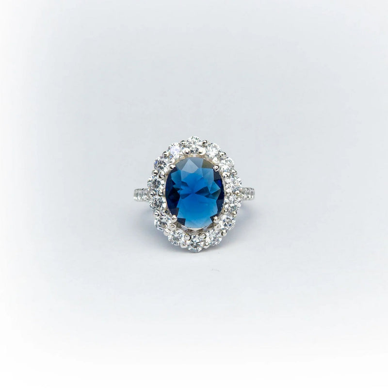 YKL Jewellers Ring Collection BLUE EMERALD OVATE RING
