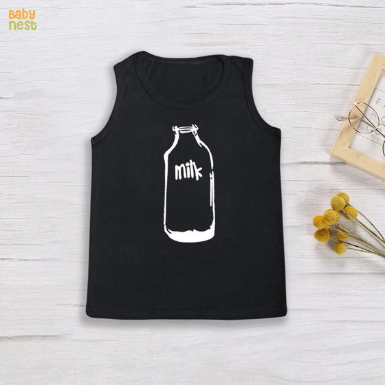 Sandos By Baby Nest BNBBS-102 – Milk Bottle Print Sandos For Kids – Black