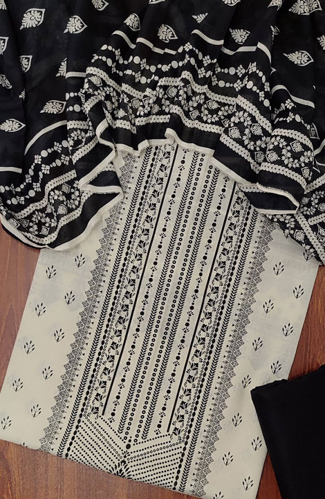 Black And White 3 Piece Printed Lawn Collection 2024 BNW 12