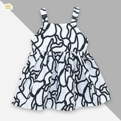 Frocks By Baby Nest Baby Frock Black & White -BNBSF-472