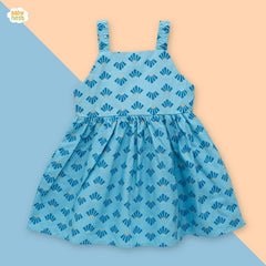 Frocks By Baby Nest Baby Frock Light Blue -BNBSF-474