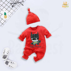 Jumpsuit By Baby Nest Baby Jumpsuit With Cap BNBJS-20 BATMAN – RED