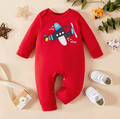 Jumpsuit By Baby Nest Baby Jumpsuit – Airplane – Red