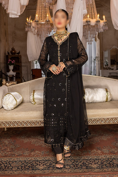 Merakish Unstitched Luxury Formal Collection 2023 Black Orchid