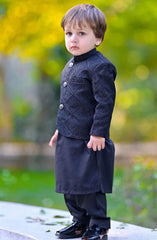 Exclusive Prince Coat Collection By Hassan Jee D-p10 Black Prince coat