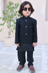 Exclusive Prince Coat Collection By Hassan Jee D-p10 Black Prince coat