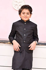 Exclusive Prince Coat Collection By Hassan Jee D-p1 Black Prince coat