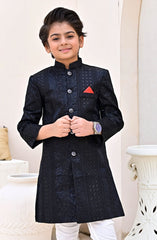 Exclusive Sherwani Collection By Hassan Jee D-S4 Black shervani