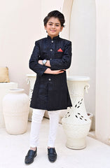 Exclusive Sherwani Collection By Hassan Jee D-S4 Black shervani