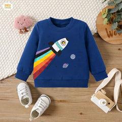 Sweat Shirts By Baby Nest Blast Off Sweatshirt For Kids Dark Blue