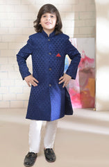 Exclusive Sherwani Collection By Hassan Jee D-S1 Blue Shervani