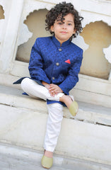 Exclusive Sherwani Collection By Hassan Jee D-S1 Blue Shervani