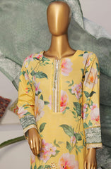 HZ Printkari RTW Printed Embroidered 3 PC Collection D-801 YELLOW