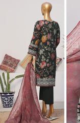 HZ Printkari RTW Printed Embroidered 3 PC Collection D-806 BLACK