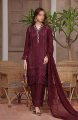 Guzel Hazel Formal 3 Piece Stitched Collection D-02 CRIMSON