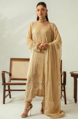 Diva by Zouj Unstitched Luxury Festive Collection 2025 D-01 Champagne Gold