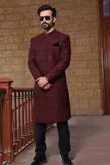 TGM Sherwani Collection Crimson Cascade