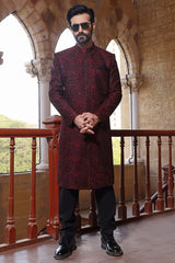 TGM Sherwani Collection Crimson Cascade