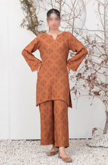 ZULA - Solid Stitched Cotton Waffle Co Ord Set Collection 2024 D-2091