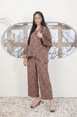 ZULA - Solid Stitched Cotton Waffle Co Ord Set Collection 2024 D-2092