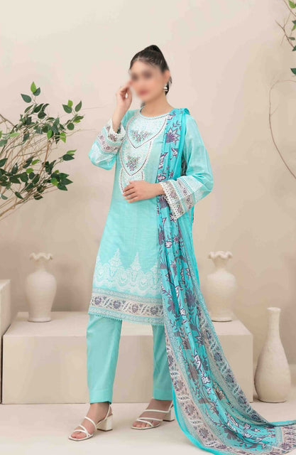Ahava - Stitched Embroidered Digital Lawn Collection D-2678
