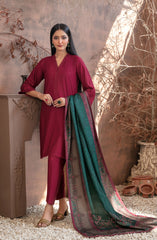 Iesha Stitched Solid Staple with Digital Shawl Collection 2024 D-4062