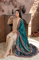 Iesha Stitched Solid Staple with Digital Shawl Collection 2024 D-4065