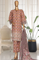 Bin saeed exclusive chikankari with chiffon Dupatta 3 Pc Collection D-02