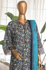 Bin saeed exclusive chikankari with chiffon Dupatta 3 Pc Collection D-07