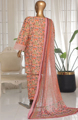 Bin saeed exclusive chikankari with chiffon Dupatta 3 Pc Collection D-08