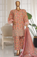 Bin saeed exclusive chikankari with chiffon Dupatta 3 Pc Collection D-08