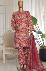 Bin saeed exclusive chikankari with chiffon Dupatta 3 Pc Collection D-09