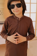 Exclusive Kids Shalwar Kameez Collection Vol 02 D 3 Brown Blended Kameez shalwar