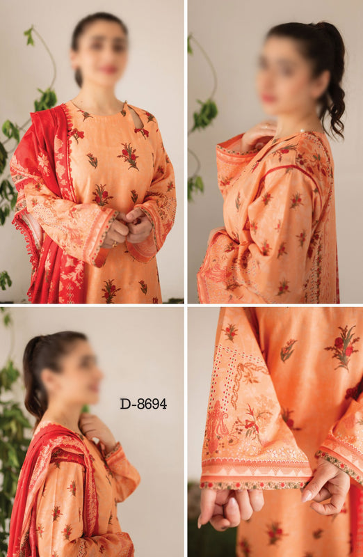 Kaira Embroidered Lawn Collection 2024 By Rashid Textile D 8694
