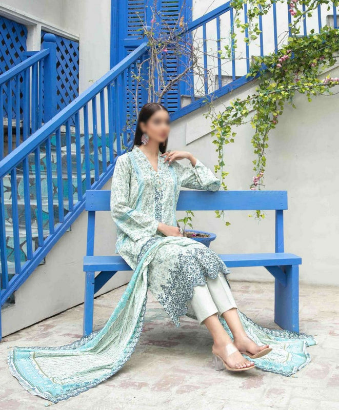 MAHRAY Vol 02 Stitched Embroidered Digital Printed Lawn Shirt - Embroidered Digital Printed Lawn Dupatta Collection 2023 D 8834