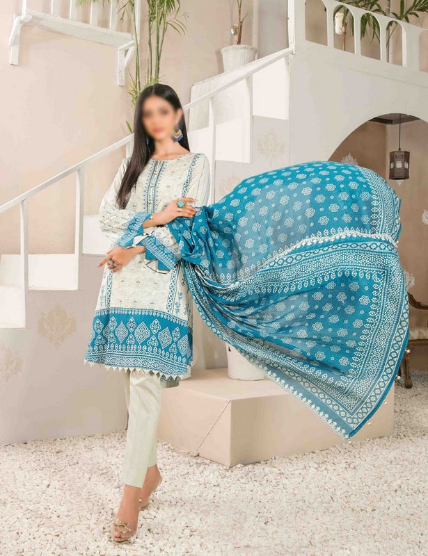 Naera Embroidered Digital Print Lawn Collection By Tawakkal Fabrics D 9007