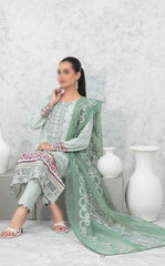 ZAREESH Fancy Embroidered Lawn Shirt - Exclusive Fancy Dupatta Collection 2023 D 9020