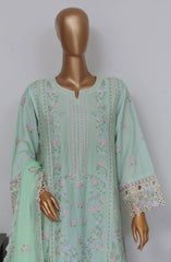 Bin Saeed Luxury Self Embroidered Frock 3 Pc Collection D-02