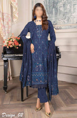 Shagun Premium Embroidered Dhanak Collection By Riaz Arts D-02